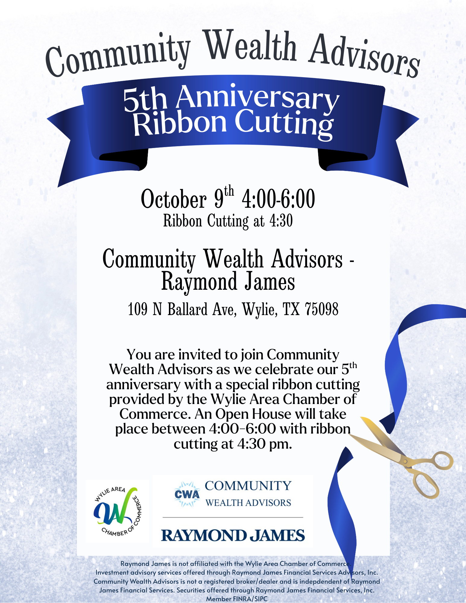 Community Wealth Advisors 5th Anniversary Ribbon Cutting