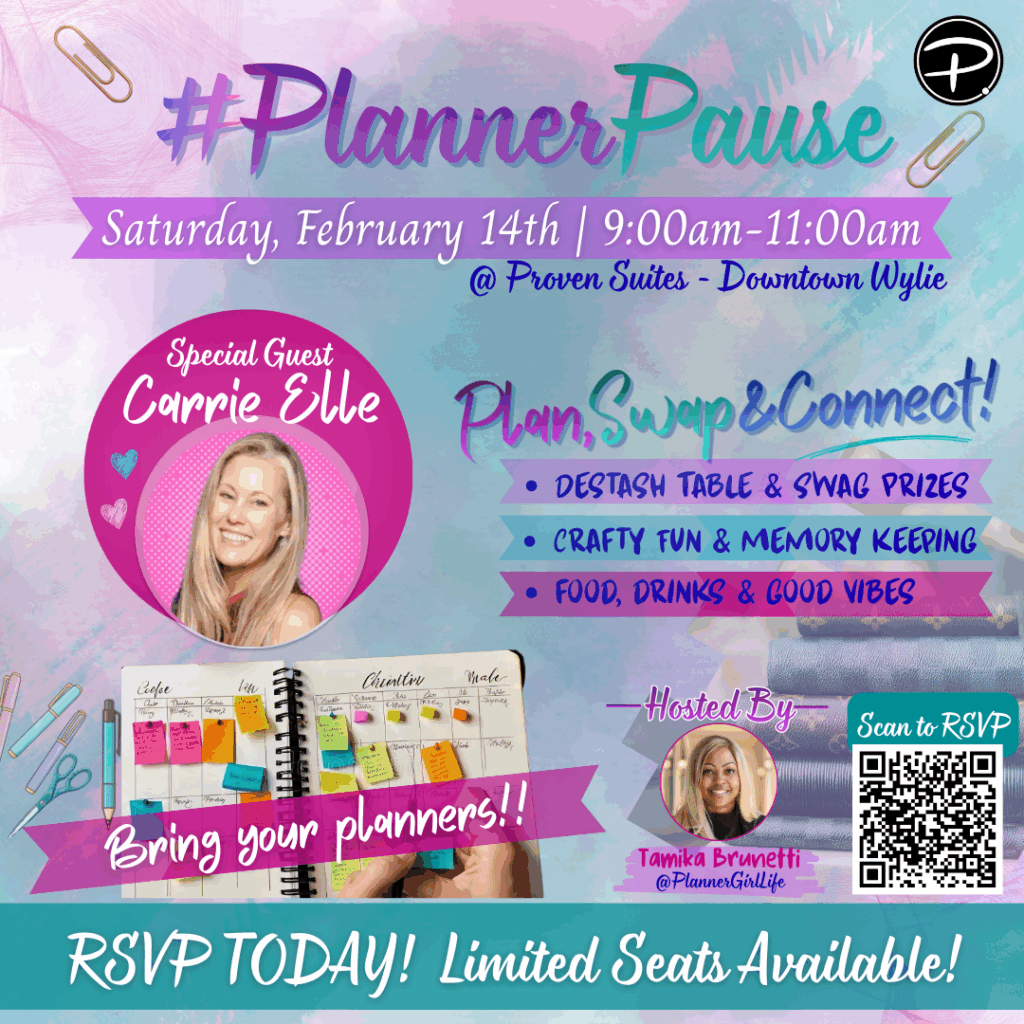 event flyer for planner event in wylie texas
